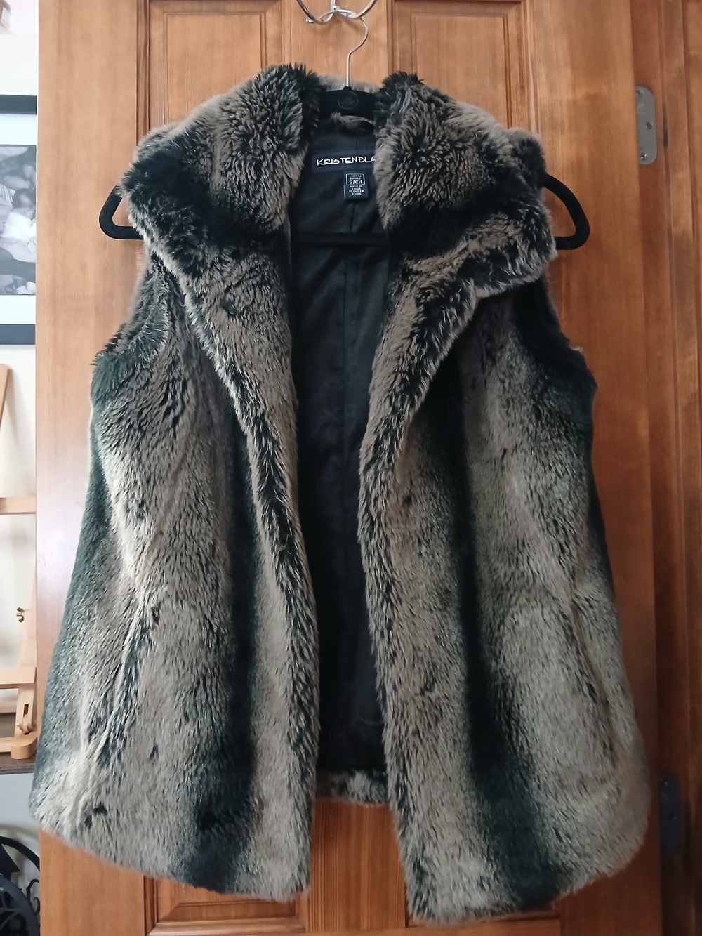Kristen Blake Brown Faux Fur Hooded Vest